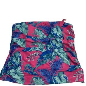 OutDoor Oasis Women 2X Pink Floral Tankini Detachable Strap Padded Bra Side New